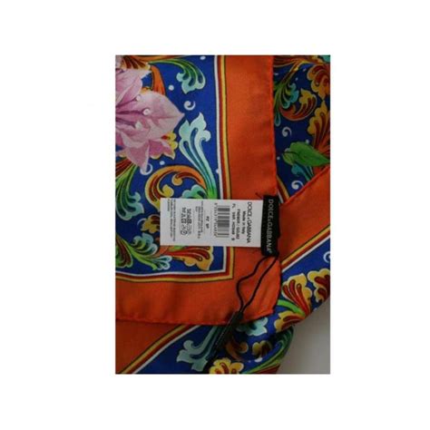 dolce and gabbana multicolor pink orange silk floral scarf wrap cover up castle for sale at 1stdibs