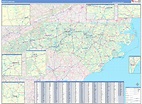 North Carolina Zip Code Wall Map Basic Style by MarketMAPS - MapSales