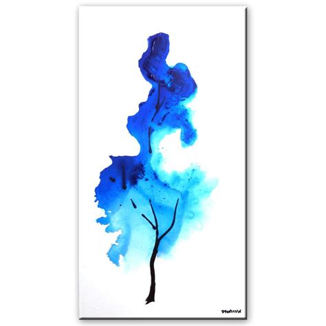 One Minute Abstract Painting Sky Blue Acrylic Painting