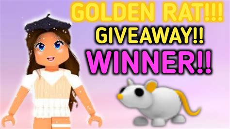 Golden Rat Giveaway Winner Roblox Adopt Me Youtube