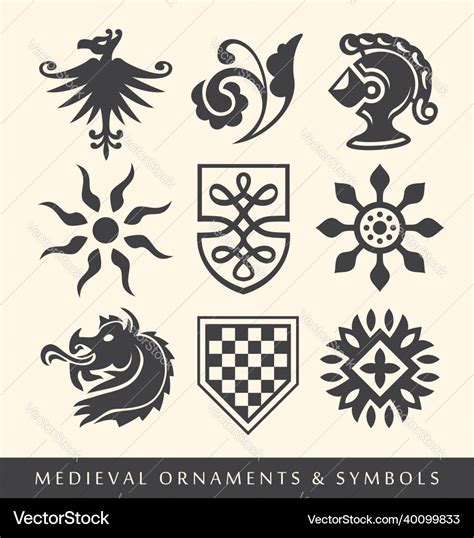 Medieval Symbols And Ornaments Royalty Free Vector Image