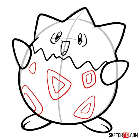How To Draw Togepi Pokemon Sketchok Easy Drawing Guides
