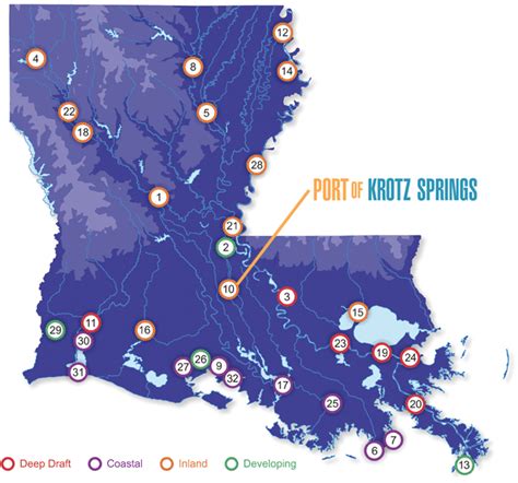 Ports Of Louisianamap Port Of Krotz Springs