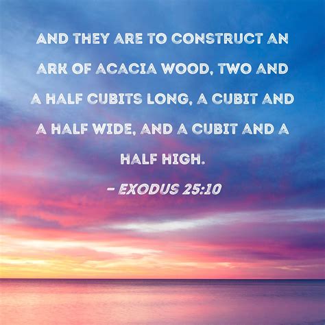 Exodus 2510 And They Are To Construct An Ark Of Acacia Wood Two And A