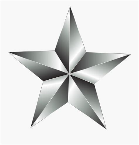 Anglelinestar Silver Star Png Free Transparent Clipart Clipartkey