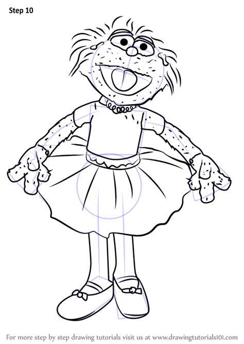 Learn How To Draw Zoe In Tutu Dress From Sesame Street Sesame Street