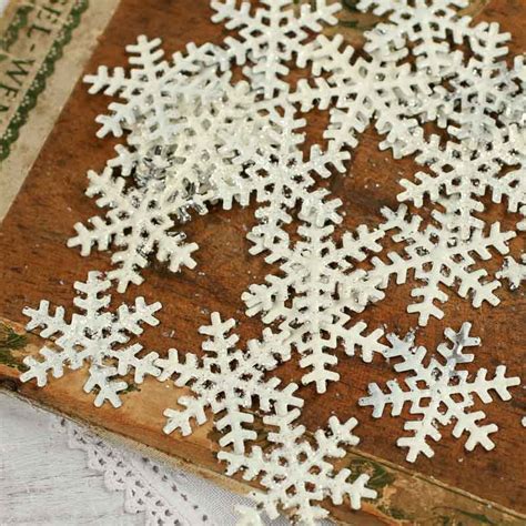 Sparkling Rustic Metal Snowflakes Snow Snowflakes Glitter