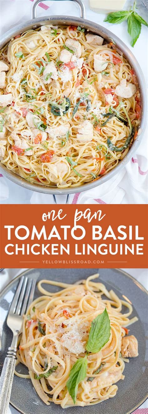 One Pan Tomato Basil Chicken Linguine Recipe Easy Pasta Dishes