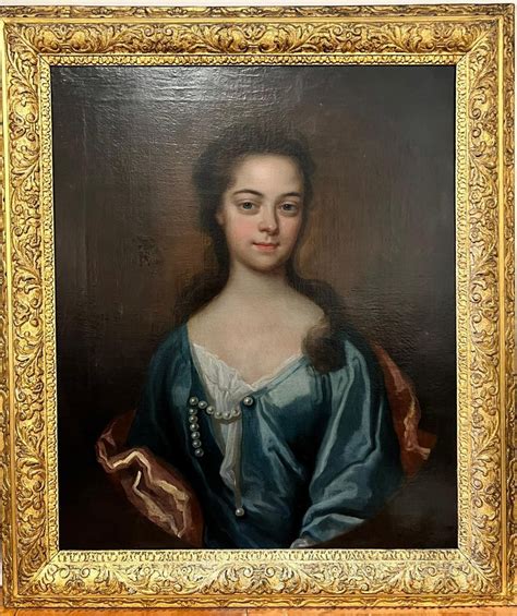 18th Century English School Fine Georgian Portrait Of Young Lady