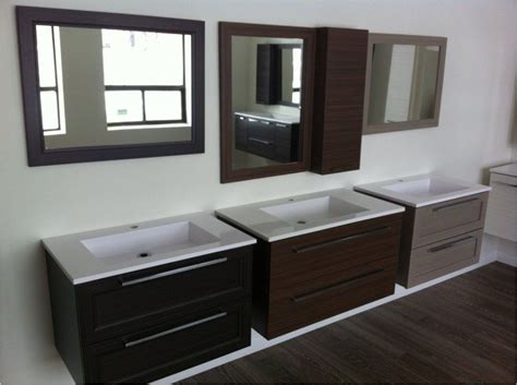 She used two ikea akurum wall cabinets for the vanity, and cut one in half to make room for the toilet. 50 Stunning Floating Bathroom Vanities Ideas - Have Fun ...