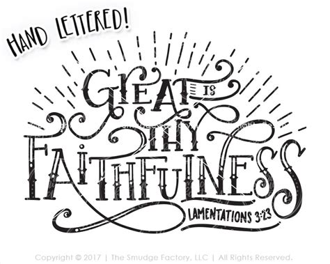 Great Is Thy Faithfulness Printable Bible Verse Svg Etsy