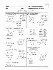 Polygons & quadrilaterals homework 4: Rhombi_and_Square.pptx - Name Date Bell Unit 7 Polygons ...