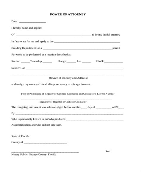 Free 20 Sample Power Of Attorney Forms In Pdf Ms Word