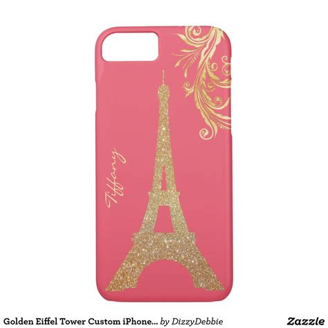 Golden Eiffel Tower Custom Iphone 7 Case Zazzle Iphone 7 Cases