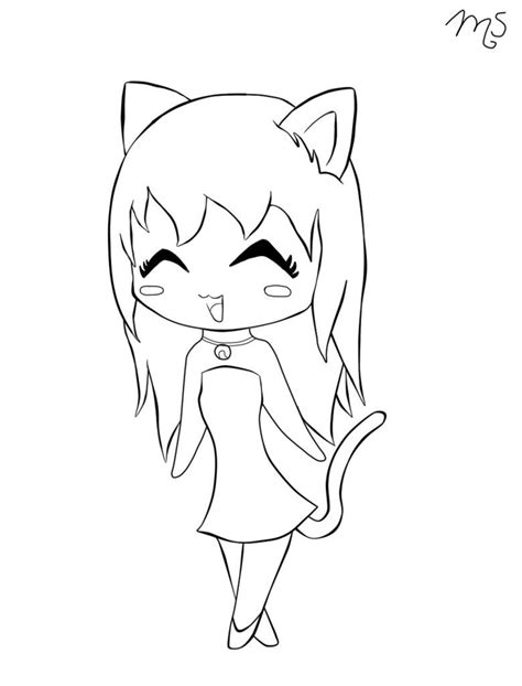 Anime Cat Coloring Page Chibi Coloring Pages Cute Coloring Pages