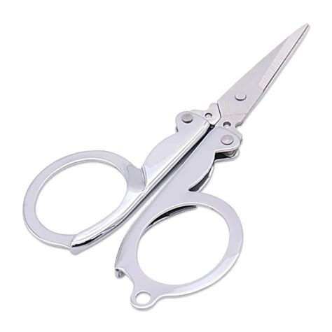 stainless steel folding scissors mini convenience travel silver tailor scissors household hand