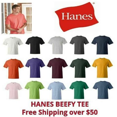 Hanes Beefy T Mens Cotton T Shirt 61 Oz Short Sleeve 5180 S 3xl 25