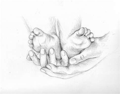 At age three, you can start teaching your kid how to properly hold a pencil. Mother And Baby Pencil Drawing at GetDrawings | Free download