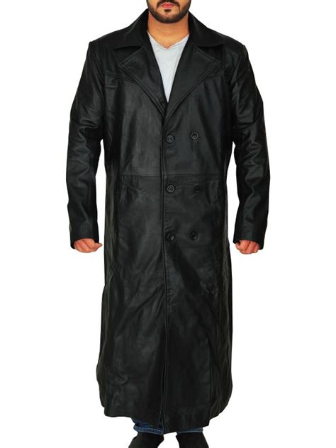 proper black leather trench coat for men men jacket mauvetree