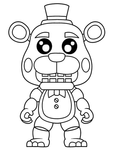 Chibi Freddy 5 Nights At Freddys Coloring Page Free Printable