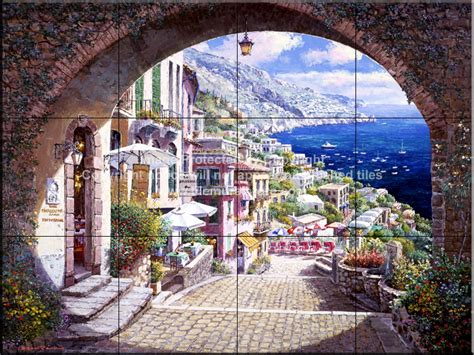 There are 477 italian tile mural for sale on etsy, and they cost $130.70 on average. Street Scene tile art-Archway Positano P1570 1-Tile Mural
