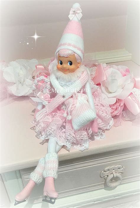 Vintage Pink Elf Pink Ice Skater Elf