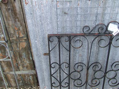 Pair Of Heavy Black Iron Gates Shop Antiques Stripped Pine Oak