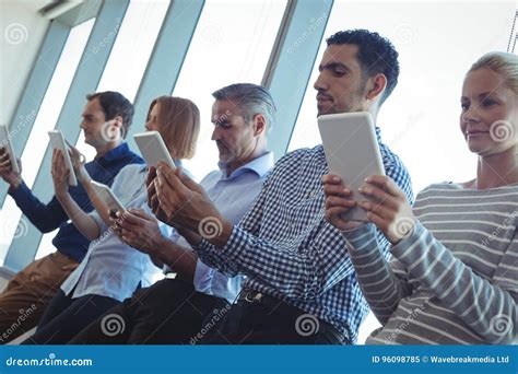 Business People Using Digital Tablets At Office Stock Image Image Of