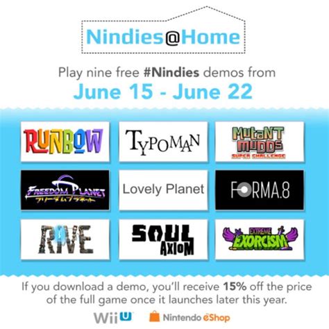 Nindieshome E3 Promotion Offers Wii U Eshop Demos With 15 Percent Off