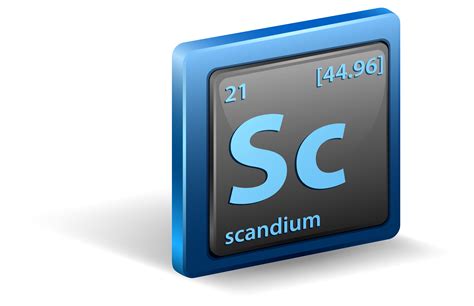 Scandium Chemical Element Chemical Symbol With Atomic Number And