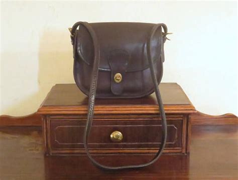 Coach Saddlery Bag In Dark Navy Blue Black With Brass Etsy Dark