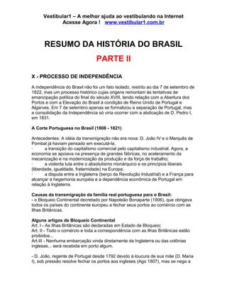 Resumo Historia Brasil Parte Ii 1 PDF