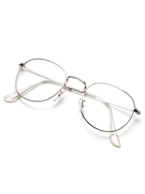 Silver Frame Clear Lens Glasses Fashion Eye Glasses Retro Eyeglasses