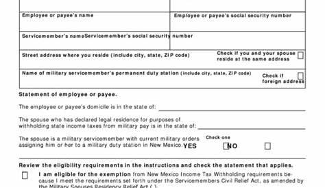 Fillable Form Rpd-41348 - Military Spouse Withholding Tax Exemption