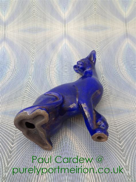 Paul Cardew Design Cool Catz Sitting With Paws Blue Raku Pcd25