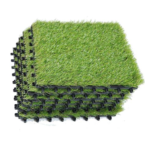 Outdoor grass carpet from lowe's is a great way to add interest to your next outdoor project. ECO MATRIX Artificial Grass Tiles Interlocking Fake Grass ...