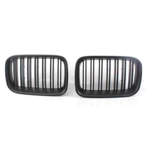 Pair Matte Black Dual Slat Kidney Car Front Grille Fit For Bmw E36 92