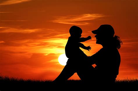 Mother And Baby At Sunset Free Stock Photo Public Domain Pictures