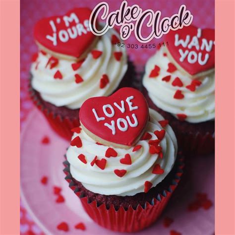 Love Heart Cupcakes Cake O Clock Best Customize Designer Cakes Lahore