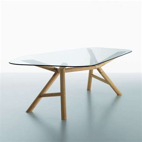 Titus rectangul dining table rustic wood. Otto Wood and Glass Dining Table - Klarity - Glass Furniture