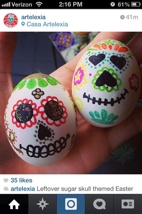 Dia De Los Muertos Sugar Skull Inspired Easter Eggs Huevos De