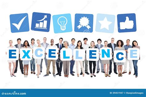 Group Of Business Holding Word Excellence Stock Illustration Image