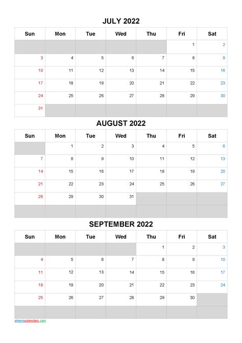 Download This Portrait Layout July August September 2022 Calendar