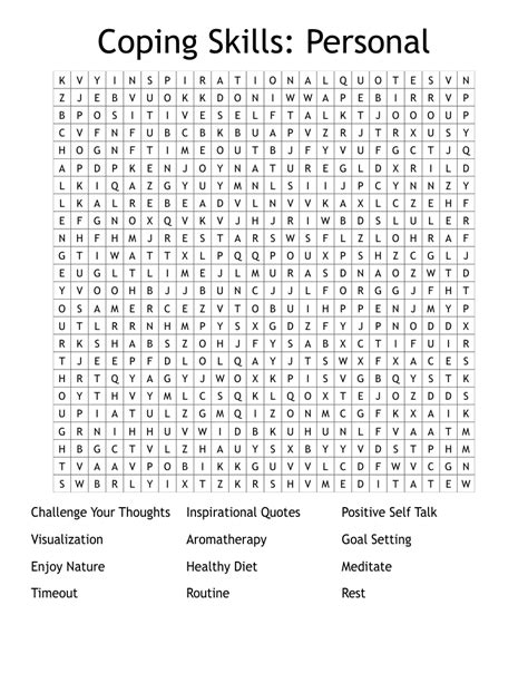 Coping Skills Personal Word Search Wordmint