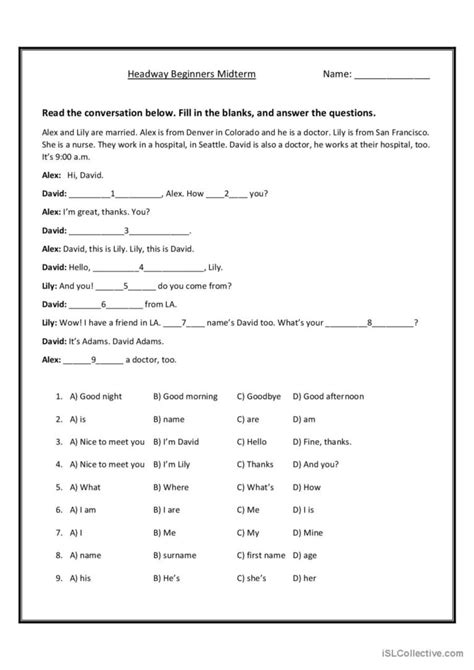Greetings Practice Quiz Discussion English Esl Worksheets Pdf And Doc