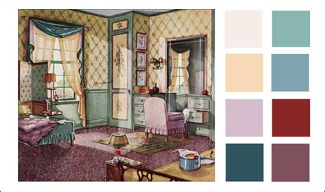 1930s Color Scheme 1930 Green Buff And Lavender Bedroom Armstrong