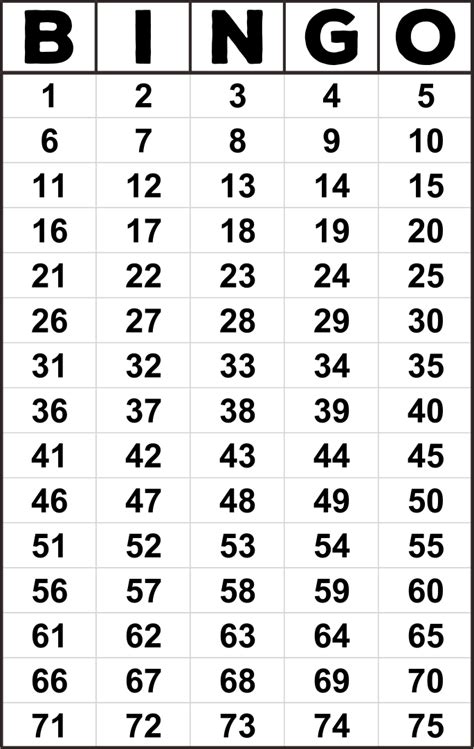8 Best Images Of Free Printable Bingo Numbers Sheet Printable Bingo