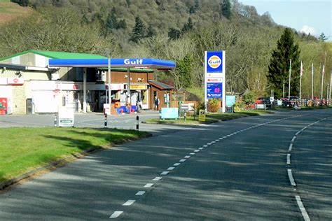 Gulf Filling Station On The A470 At © David Dixon Geograph