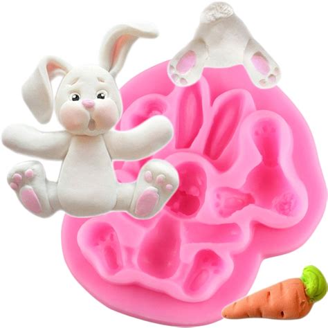 3d Rabbit Easter Bunny Silicone Mold Cupcake Elephant Fondant Cake