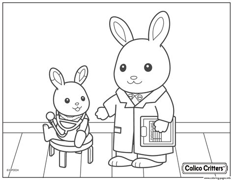 Calico critters marshmallow mouse triplets. Calico Critters Doctor Health Coloring Pages Printable